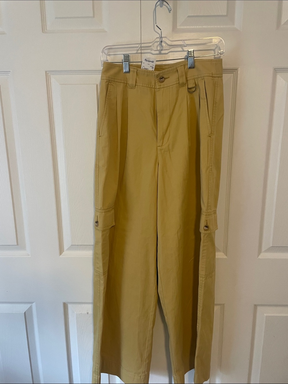 Madewell Mustard Wide-Leg Cargo Pants